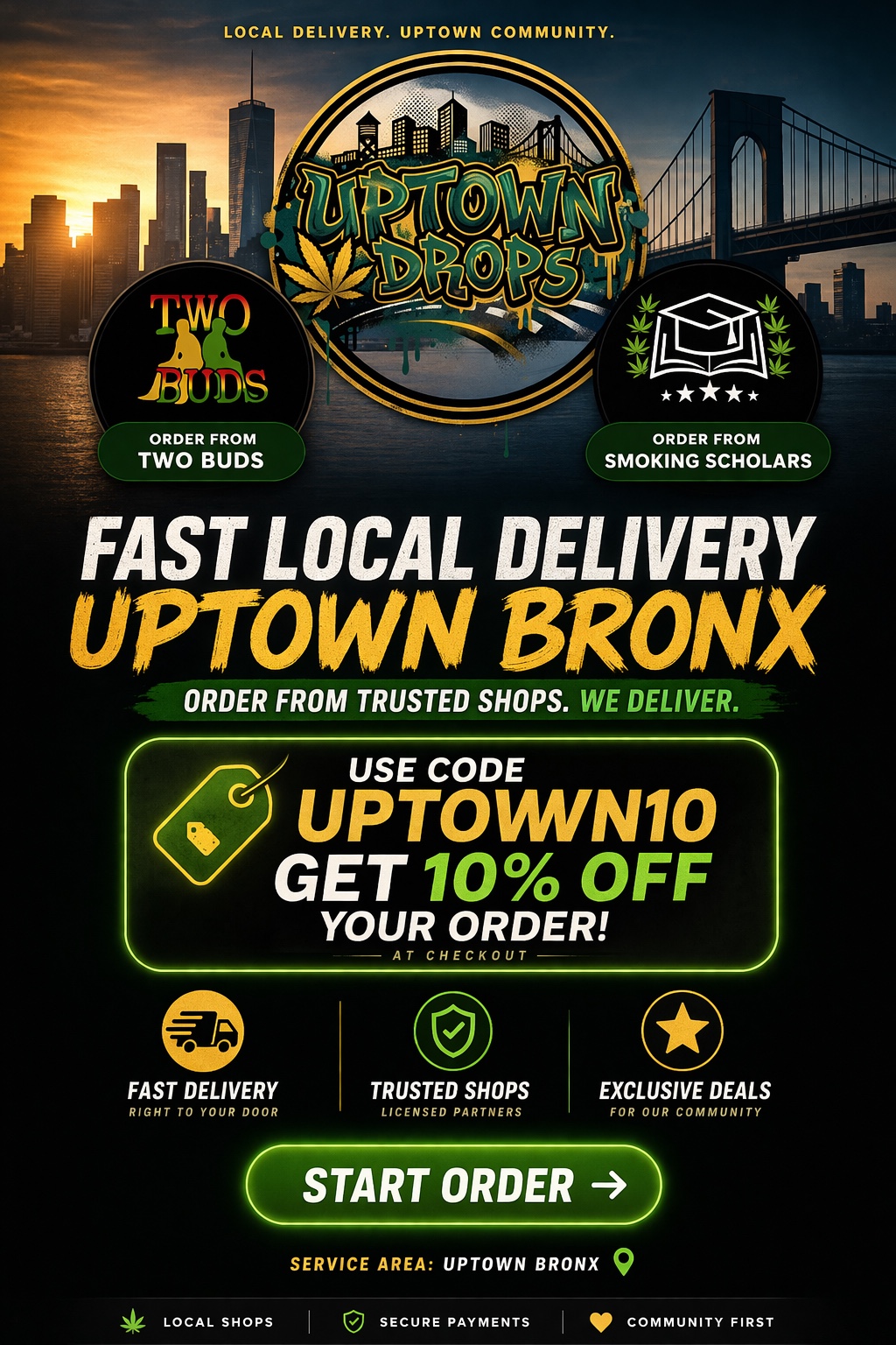 Uptown Drops home page