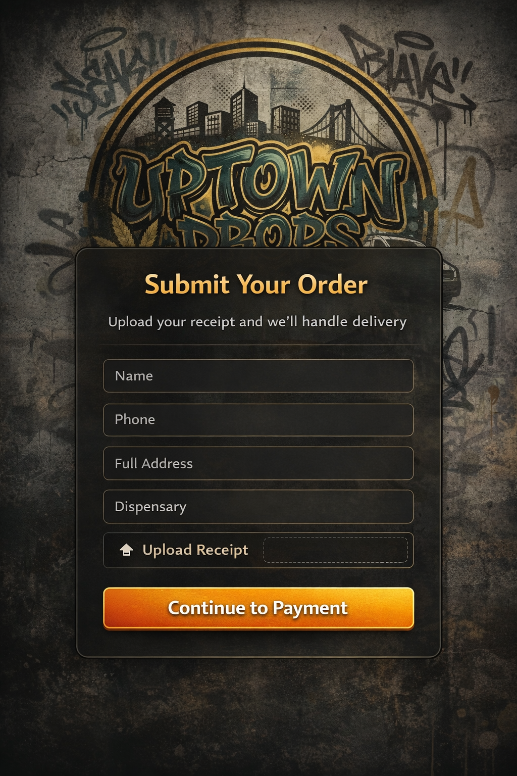 Uptown Drops order page